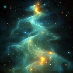 Obraz premium Celestial Nebula Swirling Cosmic Dust and Stars