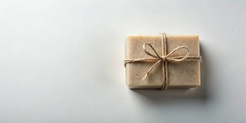 A simple bar of soap tied with twine, a rustic and natural gift for relaxation and self-care