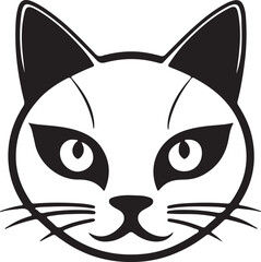 black and white cat head