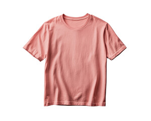 Casual pink t-shirt on white isolated background.