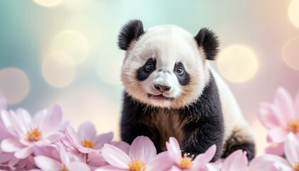 Fototapeta premium Panda Animal Fun Miniature Size Fantastic Surreal Wildlife