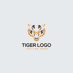 Tiger head icon silhouette vector illustration
