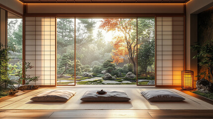 Japanese zen garden room