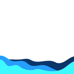 Modern Blue Wavy Shape Footer