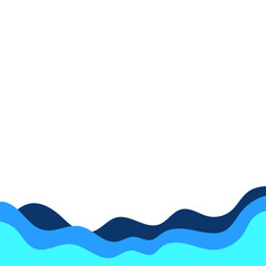 Modern Blue Wavy Shape Footer