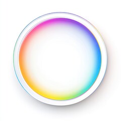 Abstract Rainbow Circle Design White Background