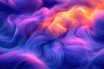 Abstract image of vibrant, flowing strands in shades of purple, pink, and orange.