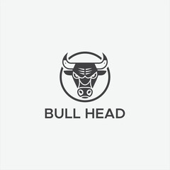 Obraz premium Bullhead logo design. Creative bull horns symbol. Vector illustration. 