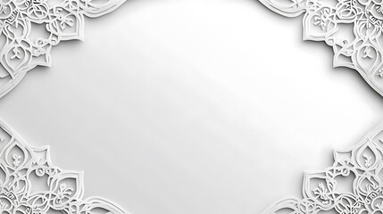 Fototapeta premium Elegant White Papercut Mandala Frame Design