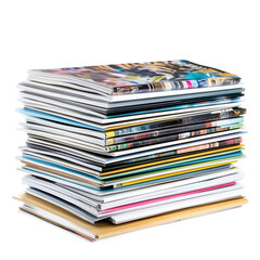Stack of Magazines Isolated on White