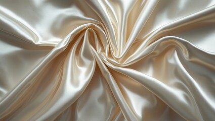 Fototapeta premium Ivory silk satin fabric in vintage aesthetic