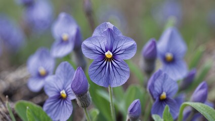 Obraz premium Macro shot of vibrant violet bloom in nature