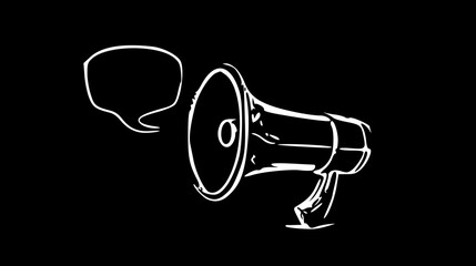 megaphone isolated on black background