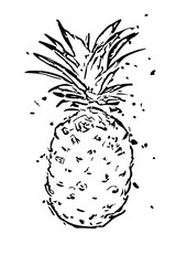 pineapple splash isolated on white