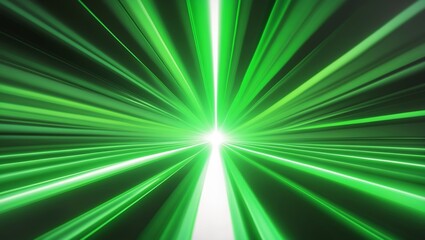 Obraz premium Radiant green light beams piercing through darkness