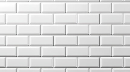 White Glossy Brickwork Tile Pattern for Interiors, Elegant White Brickwork Pattern
