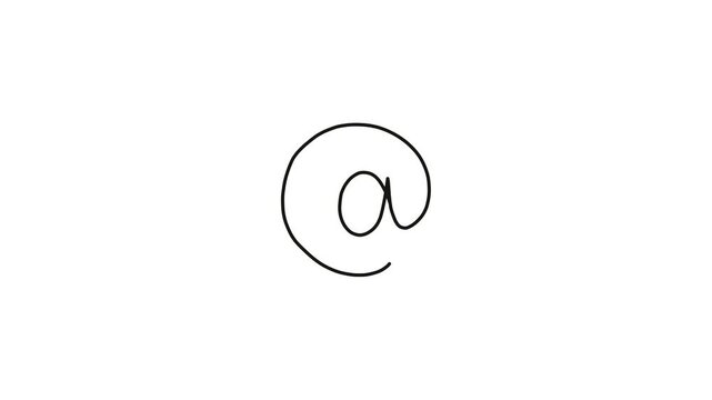 hand drawn @ on white background