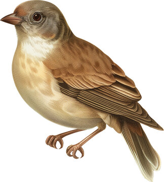 Vintage bird, retro illustration isolated on a white background