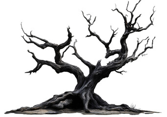 Ancient Gnarled Tree Isolated on Transparent Background - PNG Image for Creative Projects