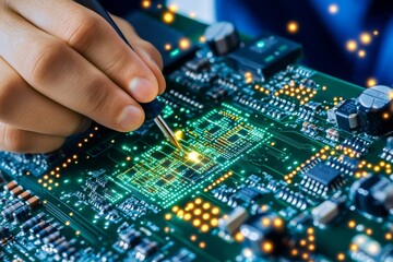 Obraz premium An amateur radio operator assembles a kit for amateur radio communications. Generative AI