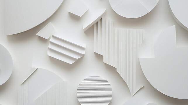shapes arranged dynamically with clean lines and layered depth for modern designs 