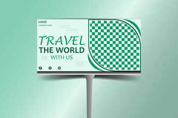 Travel billboard design in green color