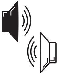 Speaker icon vector black and white 