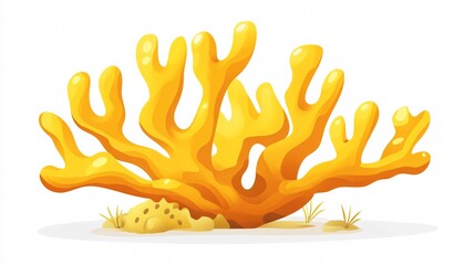Obraz premium Vibrant Yellow Coral Vector Isolated Illustration