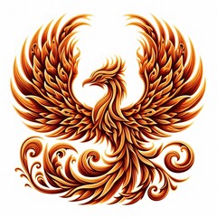 AI Generate of Phoenix Shape in Samoan Art style isolated in white