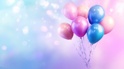 Colorful Balloons with Soft Blurry Background for Celebrations