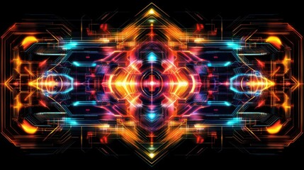 Fototapeta premium Vibrant Abstract Digital Art with Colorful Neon Light Effects