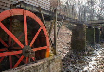 Red Waterwheel at Cullman Alabama Grist 