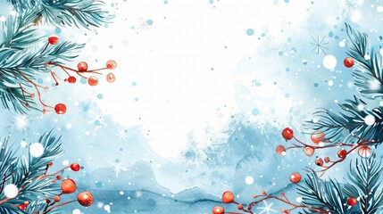 Winter Hand Painted Watercolor Background Vector Illustration