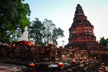 Historical Old Pagoda, Lanna Architecture at Wat E Khang, Wiang Kum Kam,Chiang mai, Northern Thailand.