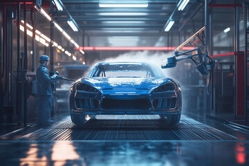 Obraz premium car in the factory