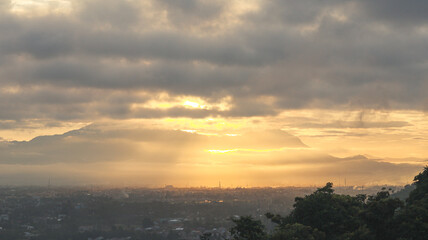 Sunrise over the city of Gorontalo, Indonesia