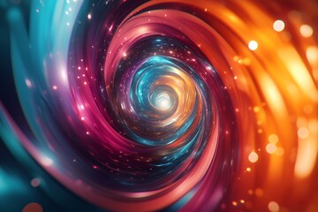 Obraz premium Abstract swirling vibrant colors forming a vortex