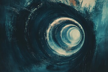Abstract Painting Of A Dark Swirling Tunnel
