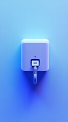 Modern Wall-Mounted Device with Cable Connection: A Futuristic Technology Design