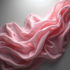 Obraz premium Beautifully Draped Light Pink Fabric with Soft Texture Glistening in Ambient Light