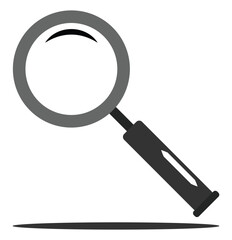 Magnifying glass icon, magnifier or loupe sign. Search icon. Magnifying glass vector illustration. Explore and discover symbol. Zoom and enlarge sign. Magnifier pictogram. Research tool concept. EPS10