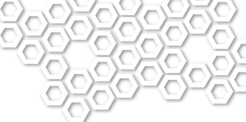 Abstract light grey and white hexagon 3d effect pattern with shadow seamless texture background. Use for book, poster, flyer, website vector illustration.