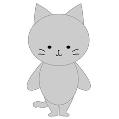 かわいい灰色猫のイラスト