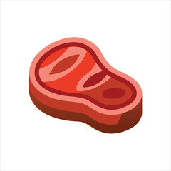 Classic Steak Icon Design on White Background