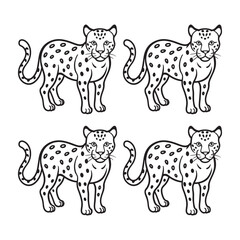 leopard line art design 