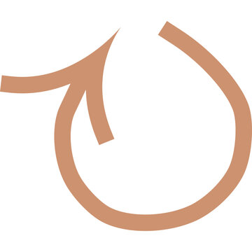 Abstract Circular Arrow: A minimalist circular arrow pointing to the left, in muted terracotta hues, symbolizing transition, renewal, and forward momentum.