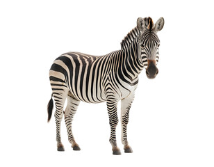 Fototapeta premium Isolated Zebra Against Transparent Background