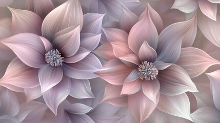 Obraz premium Soft Pastel Floral Motifs for Decorative Background