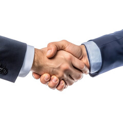 Obraz premium Professional Handshake Between Two Businessmen in Suits on transparent background