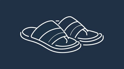 Luxurious Hotel Slippers Outline Icon for Elegant Comfort - Vector Illustration
